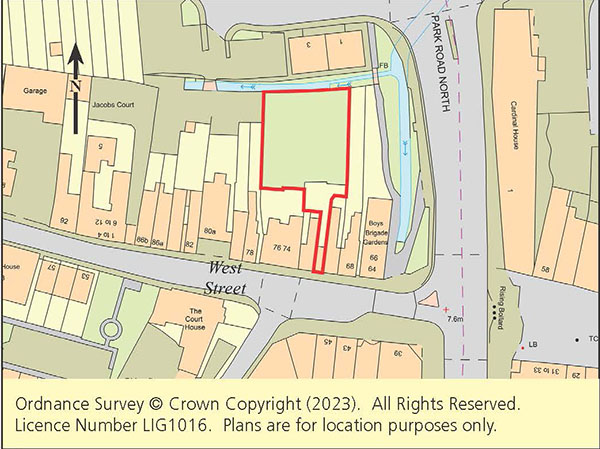 Lot: 146 - TOWN CENTRE FREEHOLD SITE WITH PLANNING -